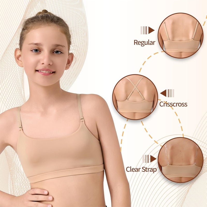 Sanstrong Dance Gymnastic Ballet Sport Bras for Girls Seamless Nude Training Sport Underwear Bra for Children Teens - Image 4